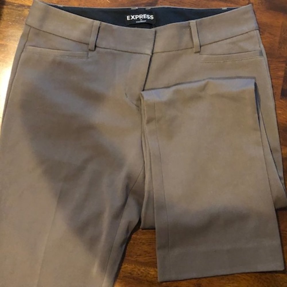 Express Light Coffee Columnist Bootleg Pants